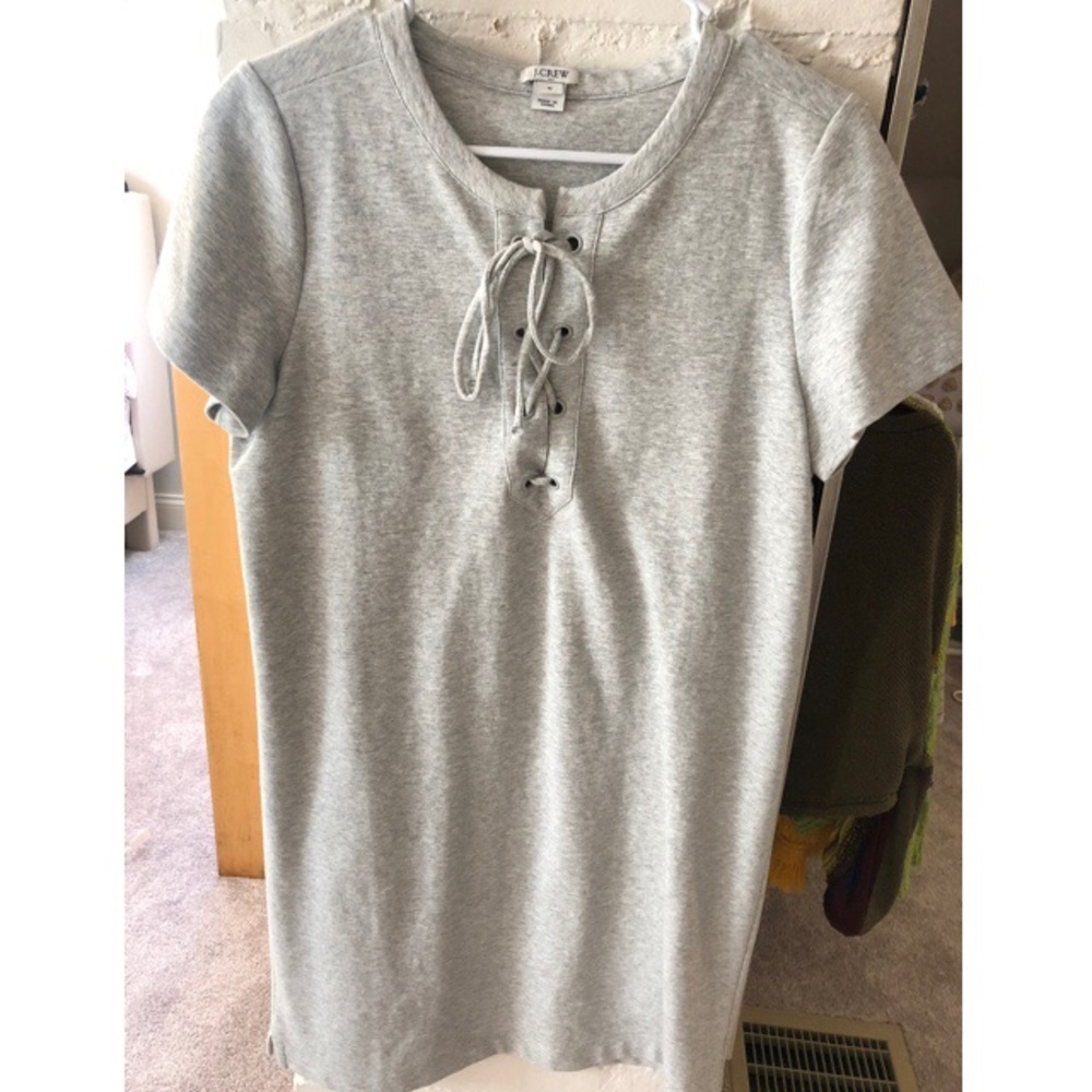 Lace up tee shirt dress